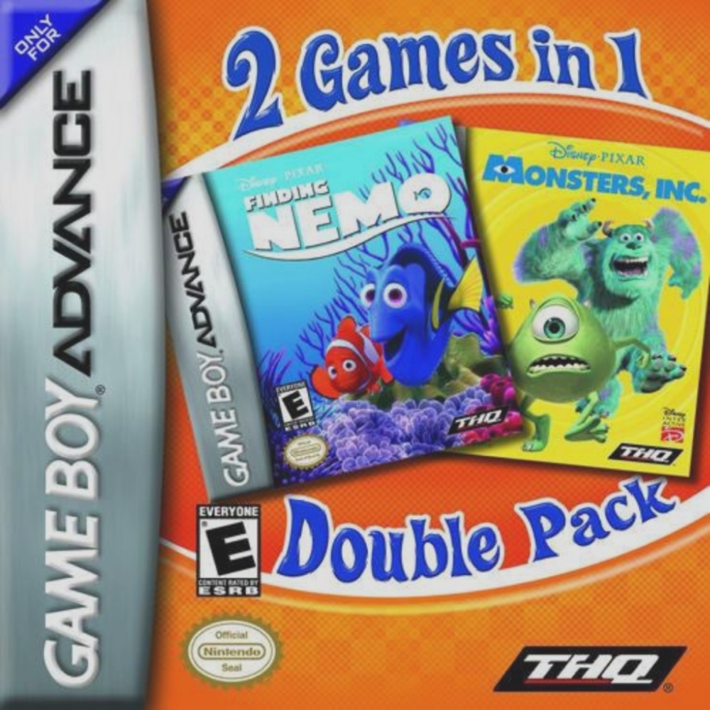 Gameboy Advance 2 games in 1 Finding Nemo and Monsters Inc